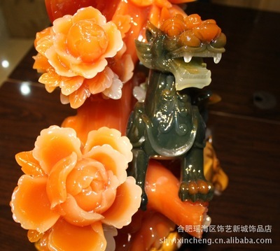 富貴辟邪，雅致生財——合肥飾藝新城仿玉樹脂貔貅蓮花擺件