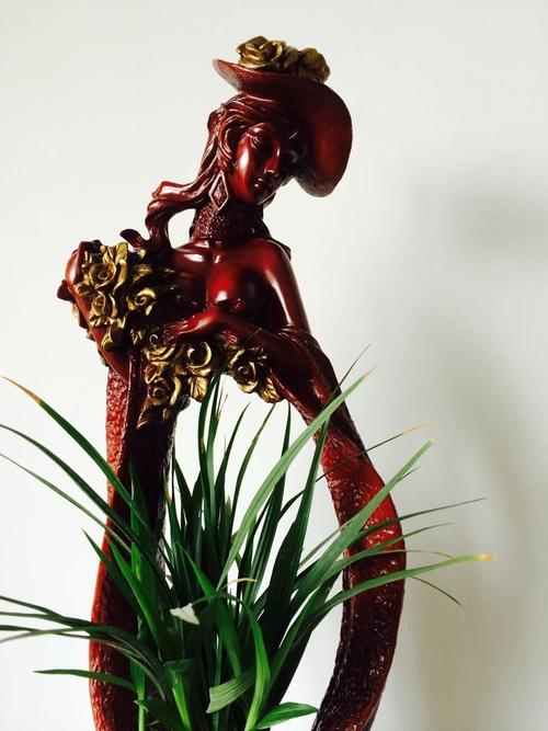 歐式新款樹脂工藝品仿紅木花插 酒店客廳家居裝飾擺件廠家直銷!